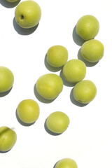 An image of Fruit of plum isolated white background.