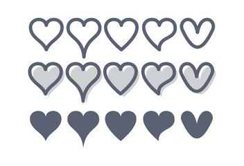 heart and love symbol icon set logo vector element illustration