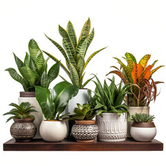 Obraz premium Illustration-Style Family Houseplants