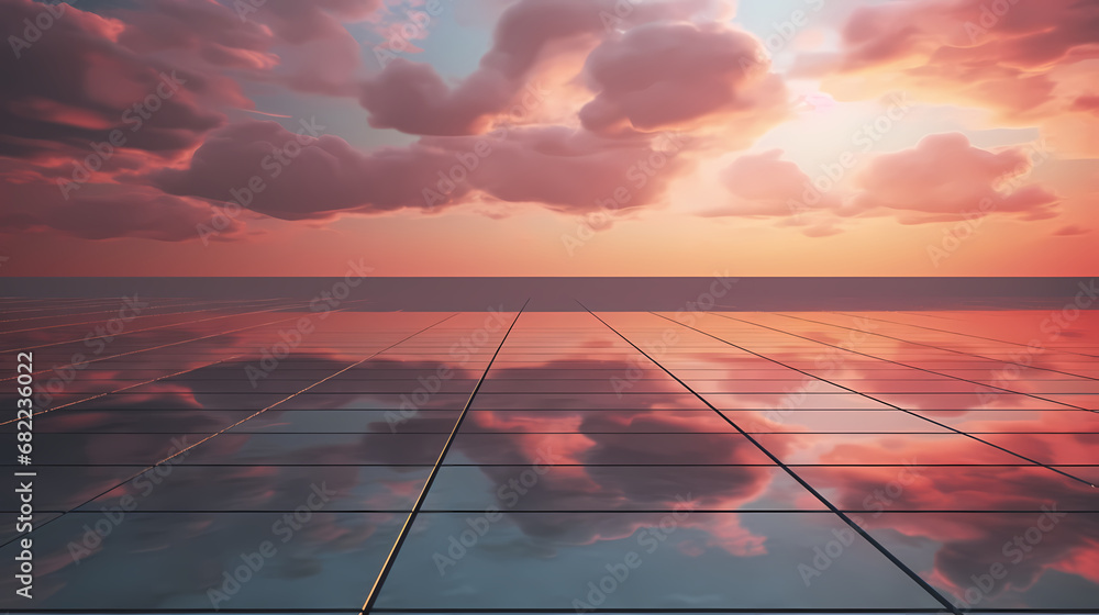 Poster background floor and sky background poster web page ppt with reflection