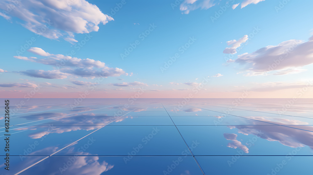Poster background floor and sky background poster web page ppt with reflection
