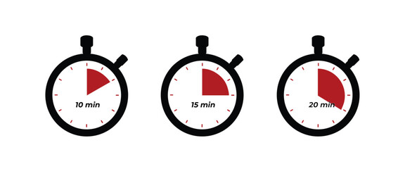Naklejka premium 10 minute timer stopwatch in red time is a money concept vector design