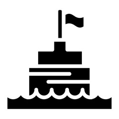 Obraz premium boat glyph