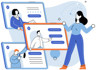 Video marketing vector illustration. Compelling and engaging content is essential for capturing attention video marketing viewers Advertising within video content is common method for monetizing video