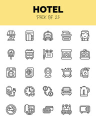 set of Hotel Lineal icons for logo & web. Vector illustration