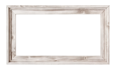 White wooden rectangular frame, cut out