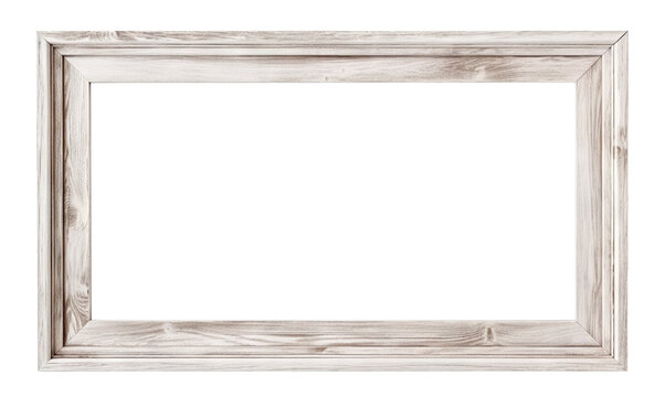 White wooden rectangular frame, cut out