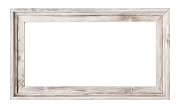 White wooden rectangular frame, cut out