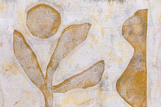 Flower abstract. Painting floral art, botanical print wall art, acrylic by hand