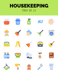 set of HouseKeeping flat icons for logo & web. Vector illustration