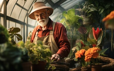 Old age Man Solo Gardening Companion Gardening