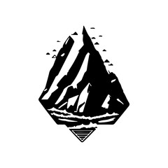 Iceberg Icon hand draw black colour nature logo symbol perfect.