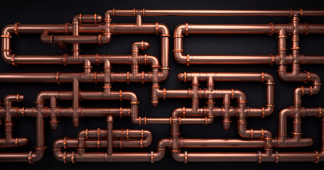 Intricate Cooper pipes  system