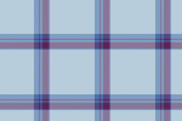 Plaid background, check seamless pattern in blue. Vector fabric texture for textile print, wrapping paper, gift card or wallpaper.