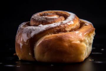 Fototapeta premium Delicious cinnamon bun generative AI