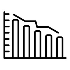 Declining Line Graph Icon