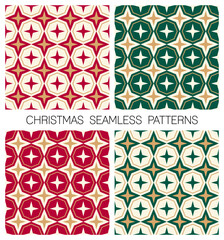 Set of luxury retro geometric elements pattern design for Christmas and new year background.