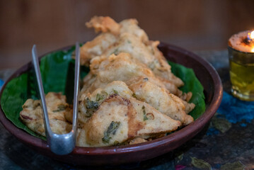 Stuffed Tofu, Tofu that is split and filled with various vegetables and then fried, food made from tofu is a typical Indonesian culinary dish