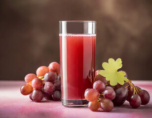 glass of grape juice and grapes
