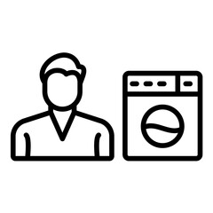 Man Doing Laundry Icon