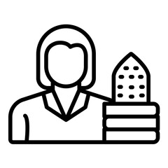 Woman Ironing Clothes Icon