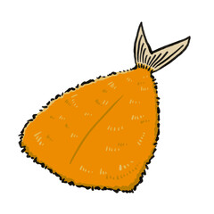 アジフライのシンプルなイラスト