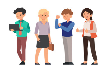 Obraz premium businessman and businesswoman character set