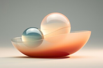 Sculptural Synthesis: Vibrant Spheres and Bowls in a Gradient of Sunset Shades