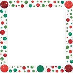 Obraz premium A festive red and green frame with playful polka dots encases
