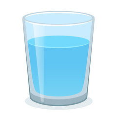 water glass color drawing isolated