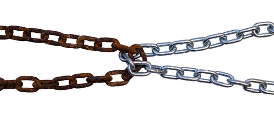 Old chains and new chains are linked together