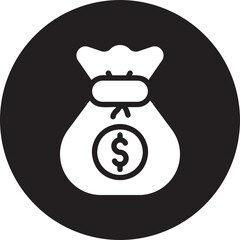 money bag glyph icon