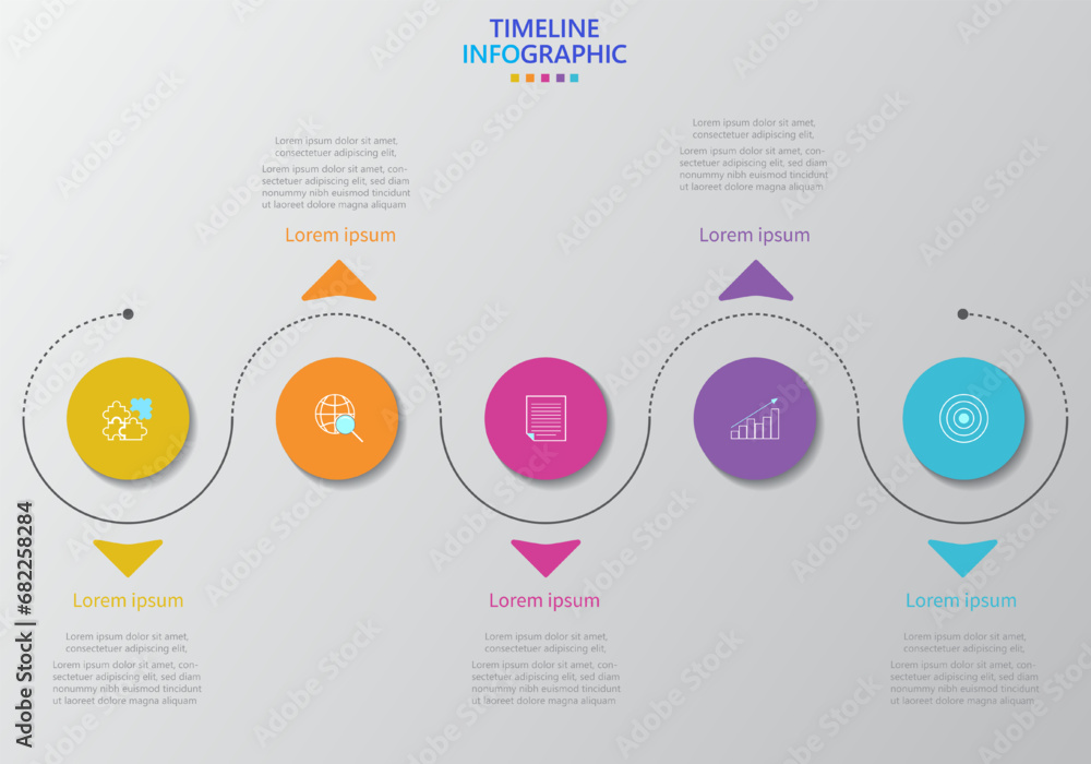 Poster infographic template for business. modern timeline infograph with 5 steps.