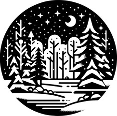 Wintery Forest Scene 1