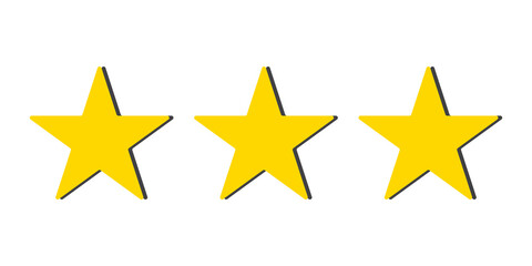 Golden 3-star icon with shade