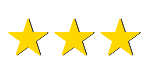 Golden 3-star icon with shade
