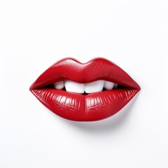 Obraz premium The Seductive Power of Ruby Red Lips