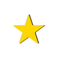 Golden star icon with shade