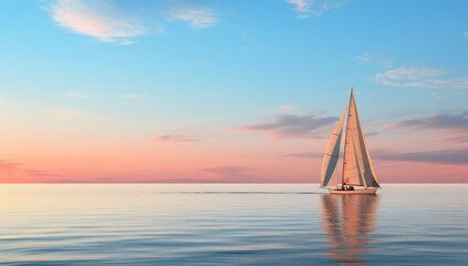 Obraz premium A Serene Voyage on the Endless Blue Waters