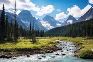 Fototapeta premium A Serene Journey Through the Enchanting Green Forest