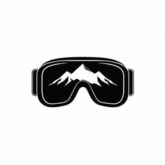 linear logo of ski goggles 1