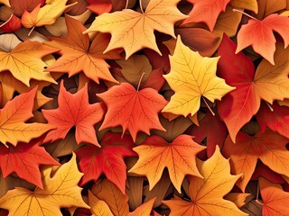 Fototapeta na wymiar Background of autumn leaves produced with generative AI