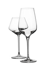 Two stylish clean glasses isolated on white