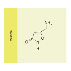 Molecular structure diagram of Sphinagnine - a sphingoid base. yellow Scientific vector illustration.