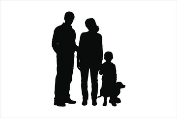 Silhouette of a parent and child, Silhouette of a family, Silhouettes of people in poses, silhouette of a couple