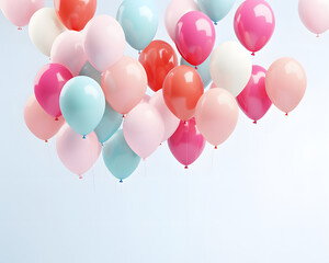 balloons in the air.Creative minimal party celebration concept