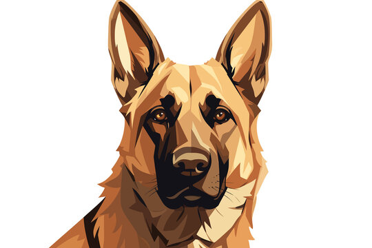 sad dog closeup isolated vector style with transparent background illustration