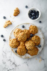 Homemade oatmeal cookies with blueberry