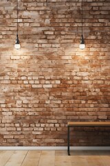 A bare brick wall in an urban setting for product mockup AI generated illustration