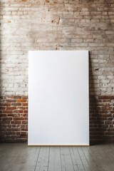 A blank canvas against a brick wall background  AI generated illustration